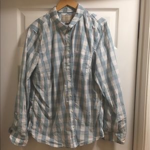 Banana Republic light blue plaid checked shirt